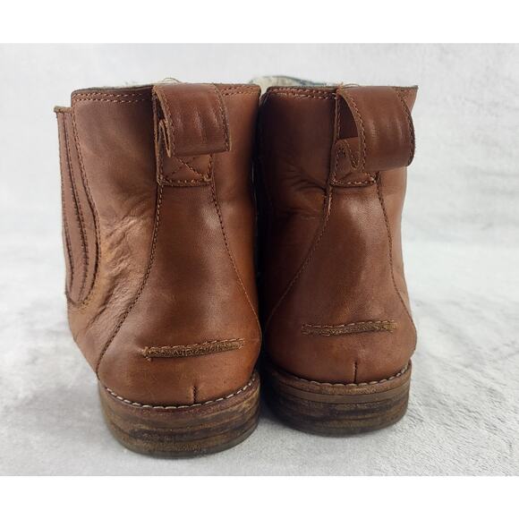 MADEWELL Ainsley Chelsea Leather Shearling Slip On Ankle Boot Brown | Size 10 - Picture 5 of 16